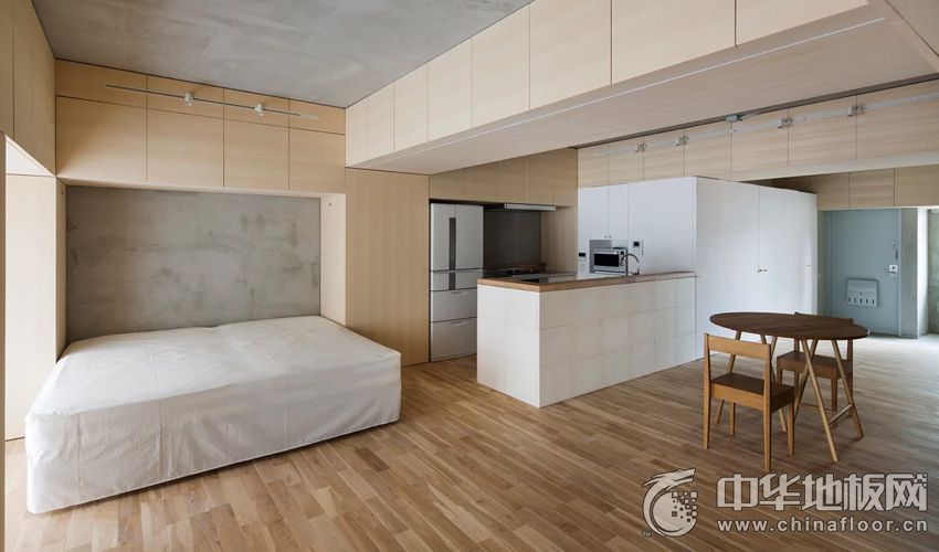 現代清新風格客廳原木地板效果圖    深淺拼色木地板圖片